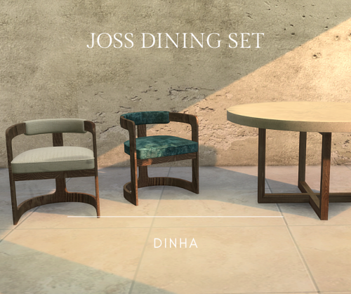 dinhagamer: JOSS DINING SETTable - 11 SwatchesChair - 15 Swatches (I added another wood shade that d