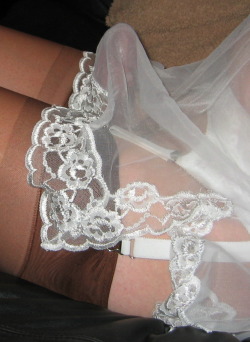 rachelandauntie: Can’t help but get a nice, hard, erect cock when I wear Aunty’s suspender belt, stockings and babydoll nightie with the lace trim. Aunty deliberately started dressing me like this in her panties and lingerie when I was a young boy.