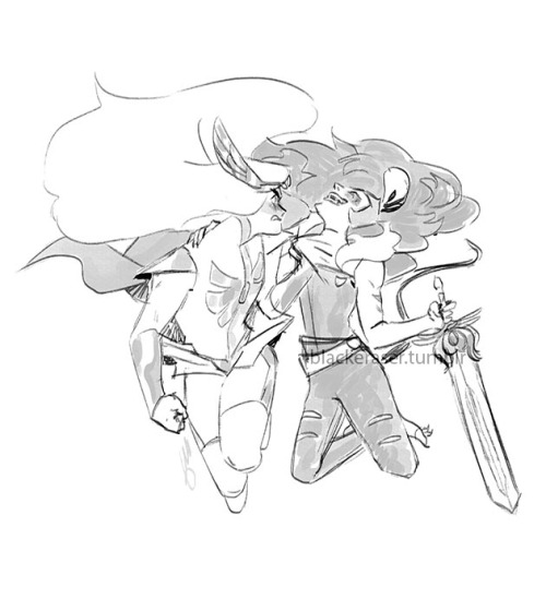 blackeraser:I’m in a Catradora Mood haha I made a threat of sketch about them on my twitter o/ !Also