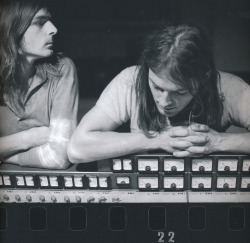 pinkfloyded:  David Gilmour &amp; Richard Wright during the recording of Atom Heart Mother. Photo by Richard Stanley from Ron Geesin’s book The Flaming Cow- The Making Of Pink Floyd’s Atom Heart Mother  