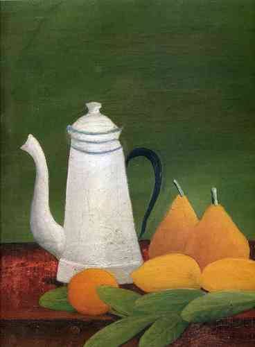 Still life with teapot and fruit, 1910, Henri Rousseau