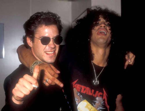 90sclubkid:Robert Downey Jr. and Slash at the MTV Video Music Awards, 1988