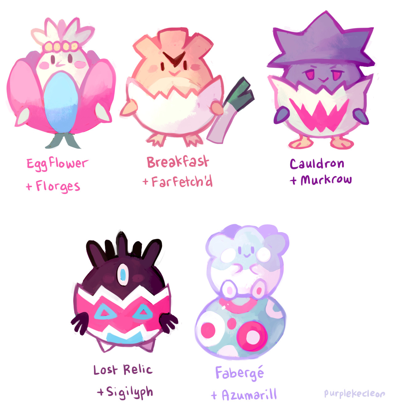 purplekecleon:  I did the crossbreeding meme again! This time with my 2nd favorite