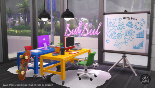 imfromsixam:Small Spaces: Work from Home CC PACK Hi! Today I want to share with you a cc pack I ha