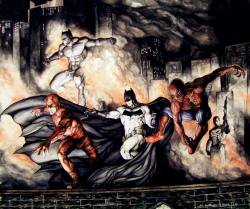 xombiedirge:  The Dark Knight meets the Marvel Knights by Eric W. Meador