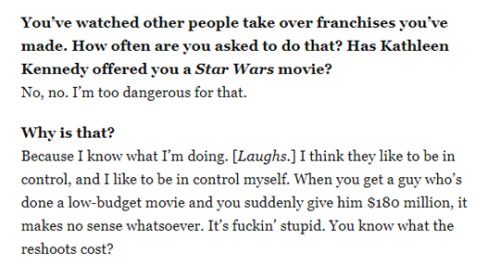 cinequeer:Ridley Scott talking shit about Lucasfilm has me living.