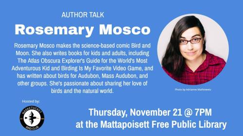 Next Thursday in Mattapoisett, MA, I’m giving a free public talk hosted by the Nasketucket Bird Club
