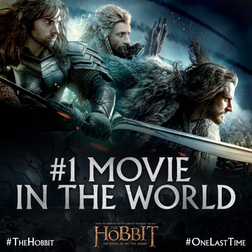Thanks for helping us make #TheHobbit: The Battle of the Five Armies the #1 movie in the world! Will