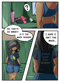 vanillasanders:  I love Pharah, and I love the idea of her trying to modestly accept what is actually a prank gift. gg Mercy i was giggling the entire time drawing this lame joke 