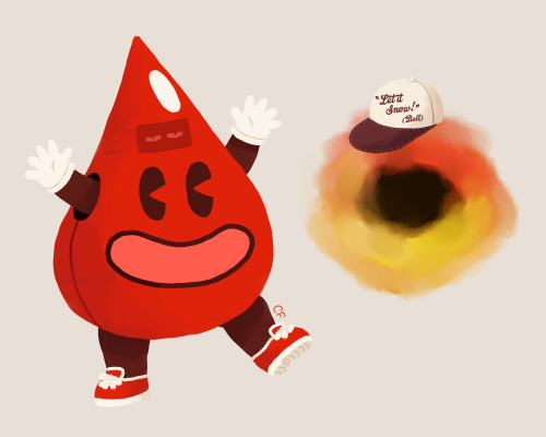 Blood Forblood and her arch-nemesis SinguLarry, mascots at a colosseum where the sport of Snow Ball 