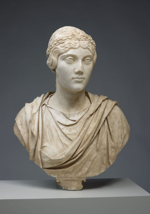 hismarmorealcalm:Portrait Bust of a Woman  Roman  A.D. 140 - 150  Marble  Art In