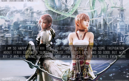 I am so happy that FFXIII got three games. At first I had some trepidation about FFXIII getting a se