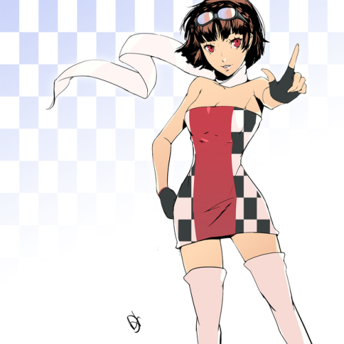 Makoto Niijima in her Race Queen outfit from Persona 5 Dancing Moon Night!