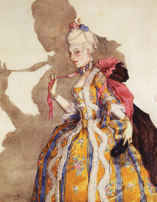 Konstantin Andreyevich Somov - Design of costume for awnings T. Karsavina (to dance to music by Moza