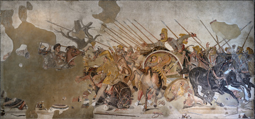 theancientwayoflife:~ Battle of Alexander and Darius.Mosaic from Pompeii (House of the Faun, VI 12, 