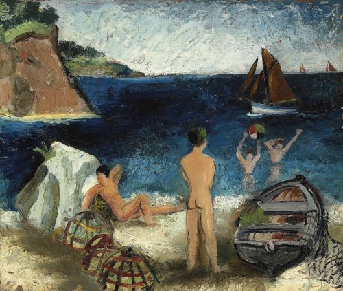 peaceinthestorm:Christopher “Kit” Wood ~ Bathers by the Sea, Tréboul, 1930