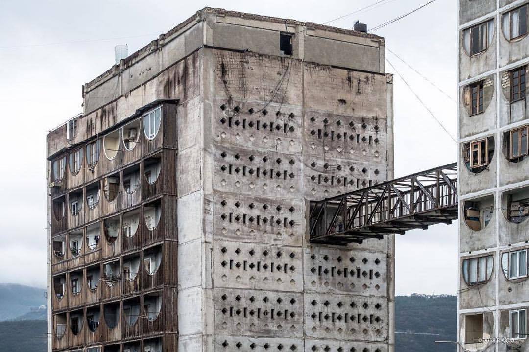 socialistmodernism: Development on steep slopes in Nutsubidze Street. Tbilisi, Georgia.