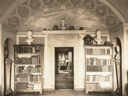booksnbuildings:Entrance to the library at Castle Siebeneichen, Saxony, Germany. Photo by Oskar Kaub