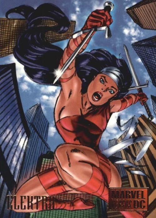 comicbooktradingcards:Marvel vs DC - Series 1 (1995)#3 Elektra