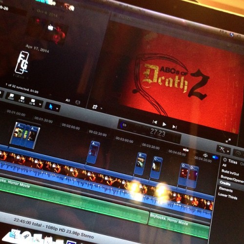 Late night #editing. @flickgeeks review of @drafthousefilms & @magnetreleasing #abcsofdeath2 wil