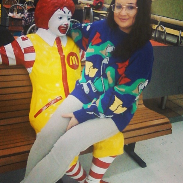 Not usually into Gingers but ya know ~ #mcdonalds #gingers #fatass #hugeuglysweater