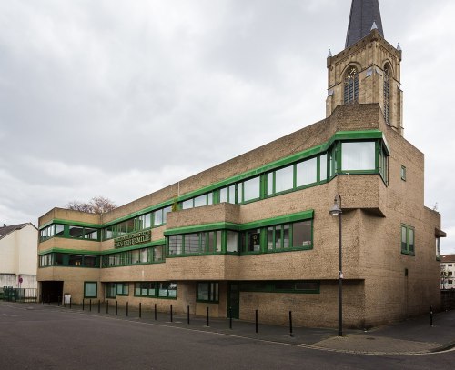 germanpostwarmodern:Educational Institution “Haus der Familie” (1961-67) in Euskirchen, Germany, by 