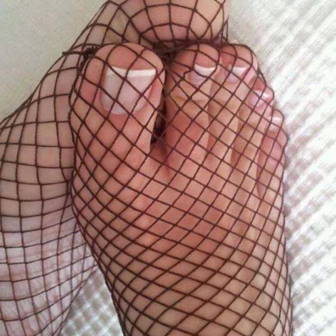 perfectfeetforyou:  Sexy French Pedicured Feet In Fishnets !!! | Perfect Feet For