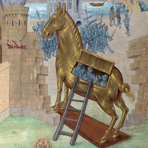 discardingimages: Trojan HorseRaoul Lefèvre, Recoeil des histoires de Troyes, Bruges or Ghent