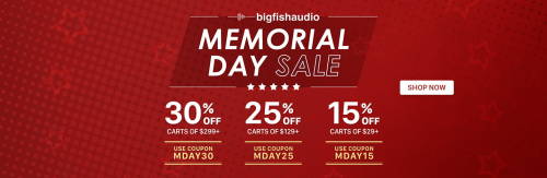 Memorial Day Sales: Up to 30% off at Big Fish Audio, 30% off Internet Co Digital Downloads, Select G