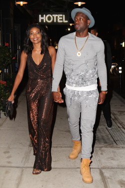 celebritiesofcolor:  Dwayne Wade and Gabrielle