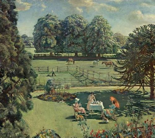 From My Bedroom Window, Summer [Castle House, Dedham, Essex] (1930-1) by Alfred James Munnings (Engl