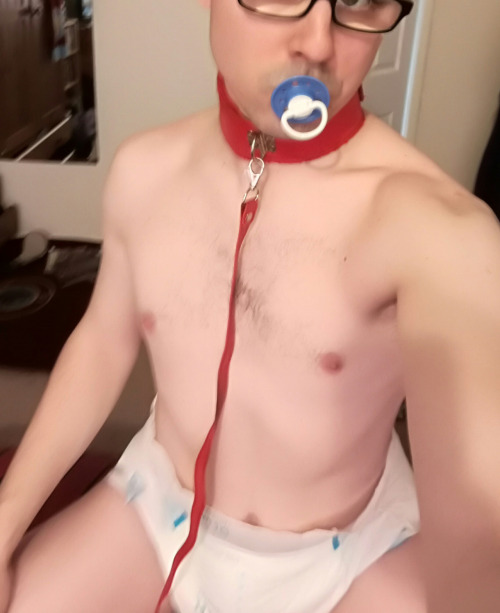 Porn photo mommygrace:  Collared , diapered and subservient.