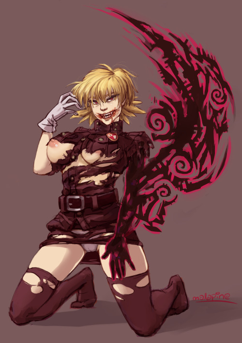 malapaint:  Seras Victoria, color sketch commission :3cbloody + clean ver 