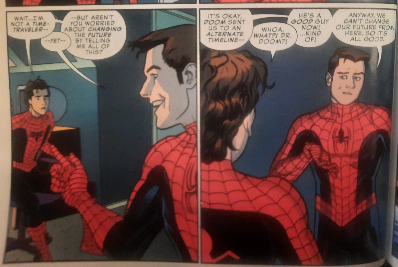Chip Zdarsky’s Spectacular Spider-Man is pretty funny. #chip zdarsky#mike allred#laura allred#joe quinones#paolo rivera#marvel#spider-man #dr. doom #human torch