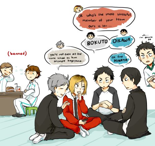 sugas-askbox:  I would think we would! The training camp with Fukurodani and Nekoma High gave me the chance to hang out a few of them and there were some..fun talks.