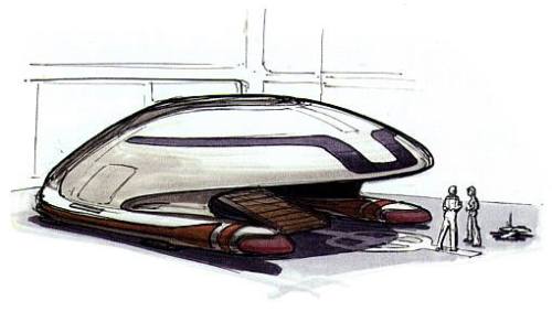 Andrew Probert’s original concept for the shuttlecraft on the Next Generation.It’s amazing to me how