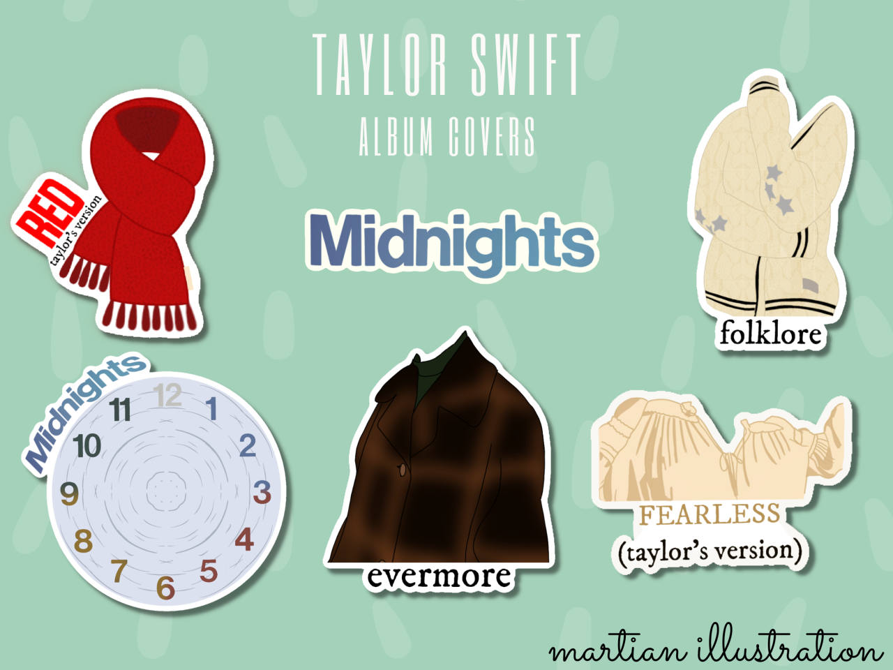 Taylor Swift Albums sticker, Taylor Swift Sticker