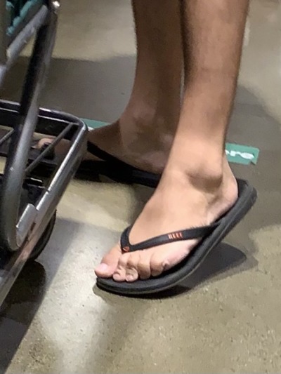 Candid Silver Flip Flop Feet