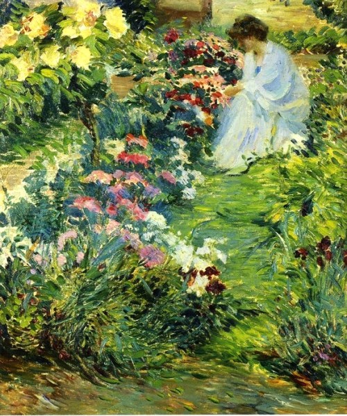 John Leslie Breck (American artist, 1860-1899) Woman in Garden