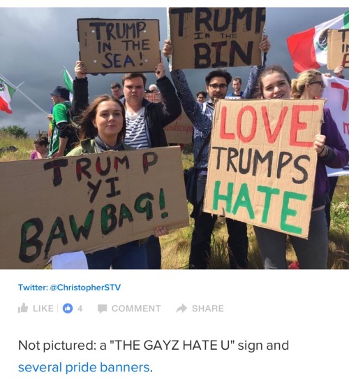 aimee-b-loved:  out-there-on-the-maroon:  magweno:  That post about Scottish tweets ripping Donald Trump apart is good but here are some more. I think “Trump is a Cunt” held by Janey Godley is my favourite.  I would like to thank the entire population