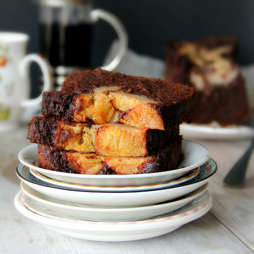 Ginger Roasted Pear Chocolate Cake