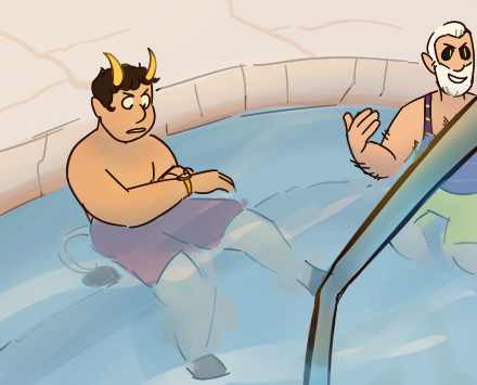 dukethadon: why clavicus vile got socks on in the jacuzzi Those are hisHOOVESyouBitch