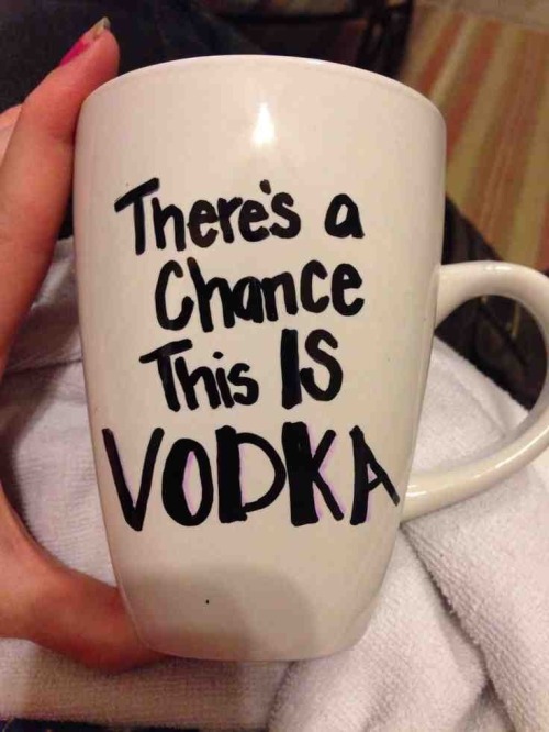 lost-little-switch:  kitty-in-training:  Not my picture or my idea, but I’m so trying this!!!!  “There’s a Chance This is VODKA” wins it I think