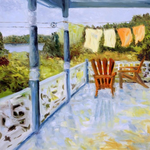 Breezy Bay Morning Resting -  Terrill Welch Canadian36 x 36 inch oil on canvas