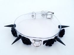 bombisbomb:  Vinyl Black Rose Choker ุ 