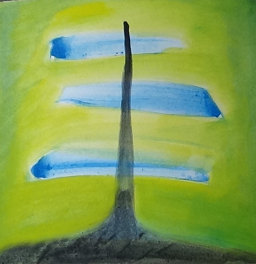 “l’arbre mort”  watercolor on cardboard 40 x40 cmin the series: “scripta silvam” © daniel juvancy 20