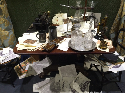 Photos of the Victorian set of Sherlock’s living room at 221B from The Abominable Bride as it was se