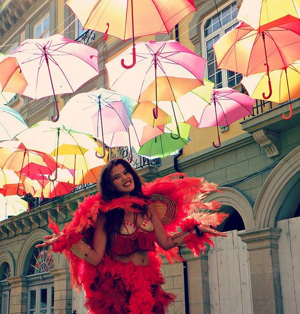 asylum-art:  Hundreds of Colorful Umbrellas in Portugal diana tavares &amp;