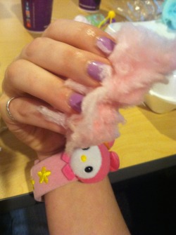 Eating Some Cotton Candy (Candy Floss!) At Chuck E Cheese Today With My Friend Spankcake.