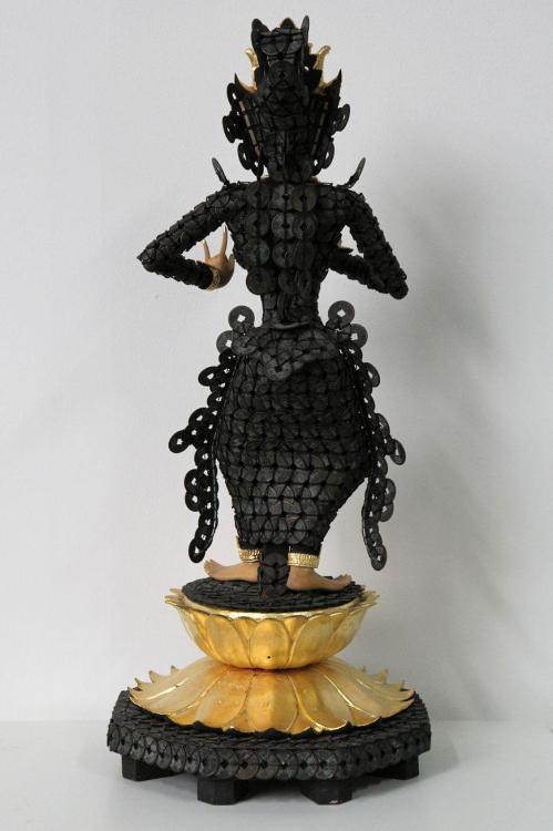 arjuna-vallabha:Dewi Sri from wood and kepeng coins, Bali 
